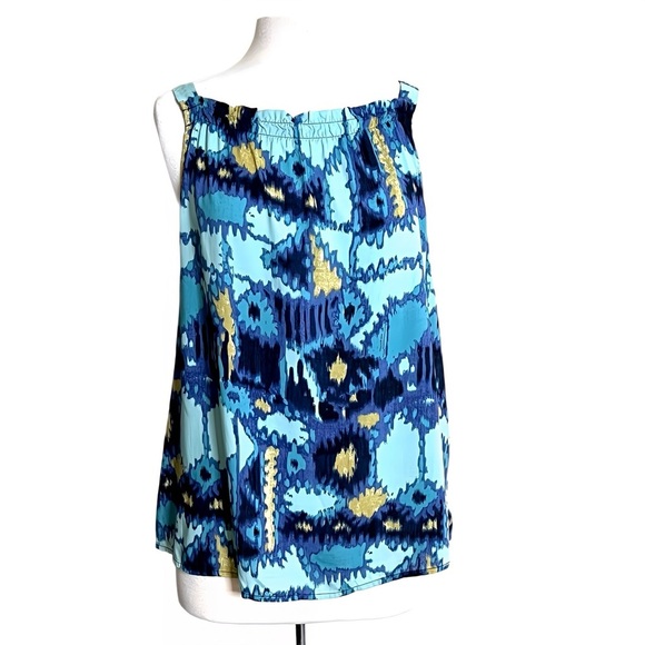 Nic + Zoe Solstice Summer Tank Top Blue Gold Lightweight Cool Plus Size Size XXL - Picture 3 of 11